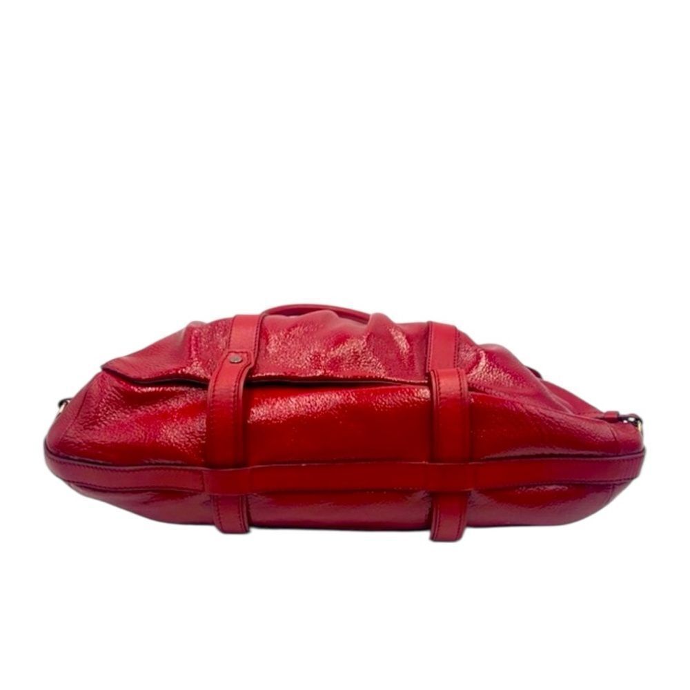 Auth Celine Red Wine Patent Leather Pleated Large Tote. Mint Preloved Condition. - Picture 4 of 16